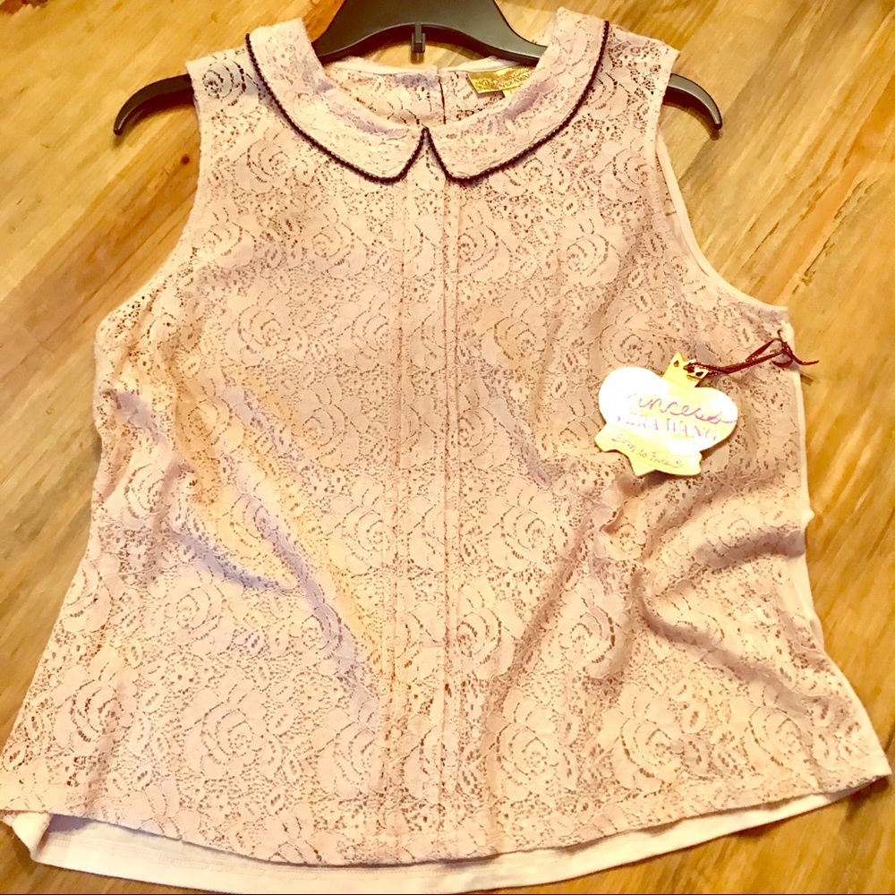 NWT Princess Vera Wang Pink Sleeveless shirt (L)